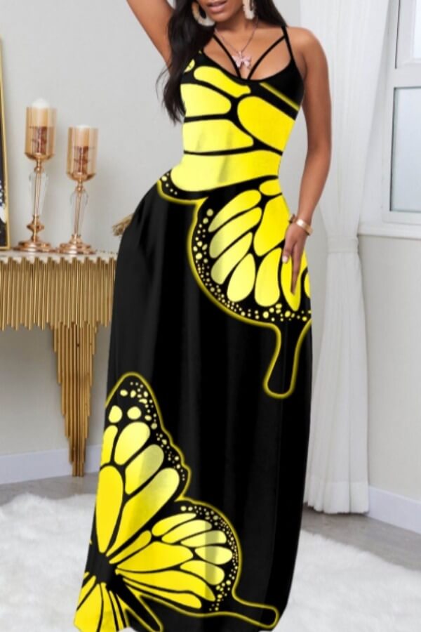 Butterfly Print Black Maxi Dress Nikki's Best Things Butterfly Print Black Maxi Dress Nikki's Best Things