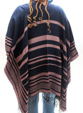Navy and Blush Open Poncho